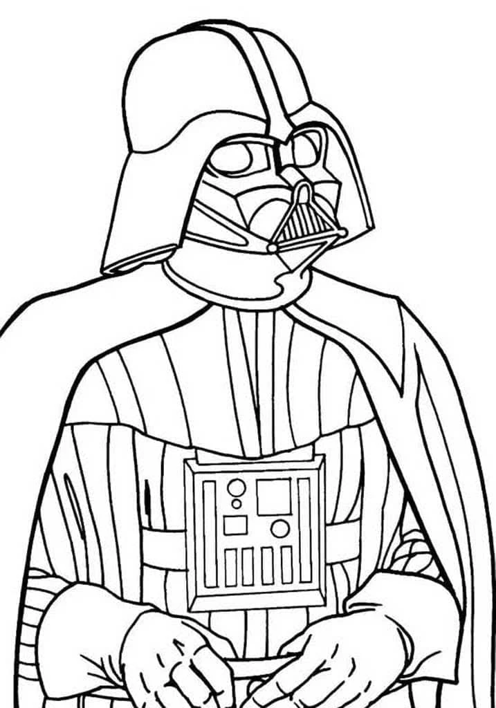Darth Vader boyama sayfası – çocuk aktivitesi, PDF indir