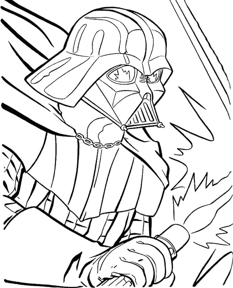 Darth Vader boyama sayfası – eğlenceli etkinlik, el becerilerini geliştirir
