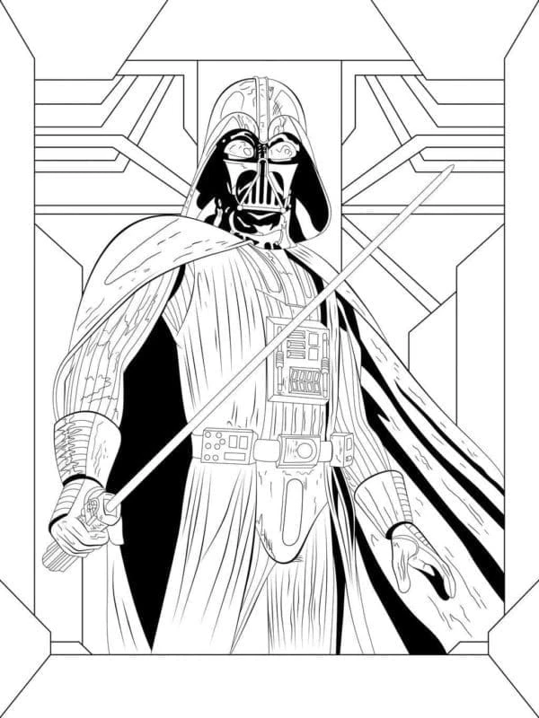 Darth Vader boyama sayfası – yaratıcılığı geliştirir, keyifli zaman