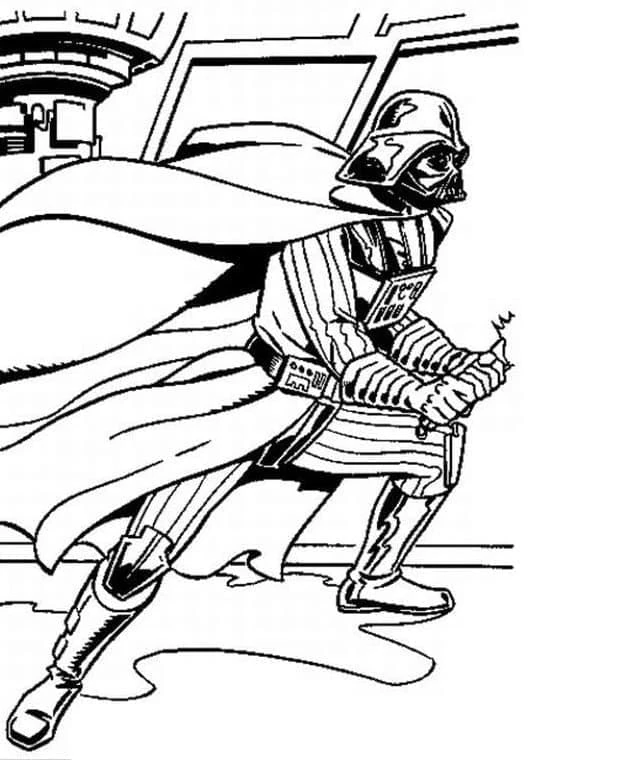 Darth Vader boyama sayfası – sevimli karakter, sanatsal çalışma