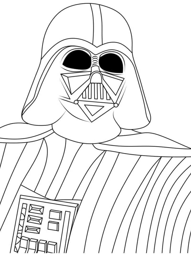 Darth Vader boyama sayfası – çizgi film temalı, basit çizim