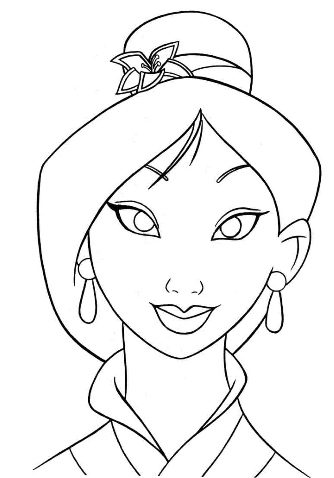 Mulan boyama sayfası #23 – sevimli karakter, sanatsal çalışma