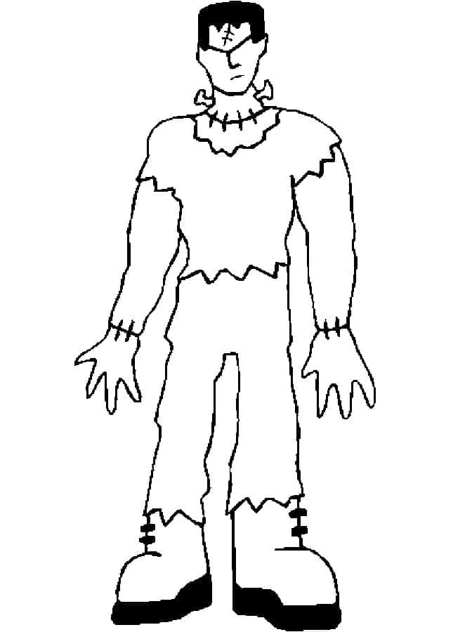 Frankenstein boyama sayfası – sevimli karakter, sanatsal çalışma