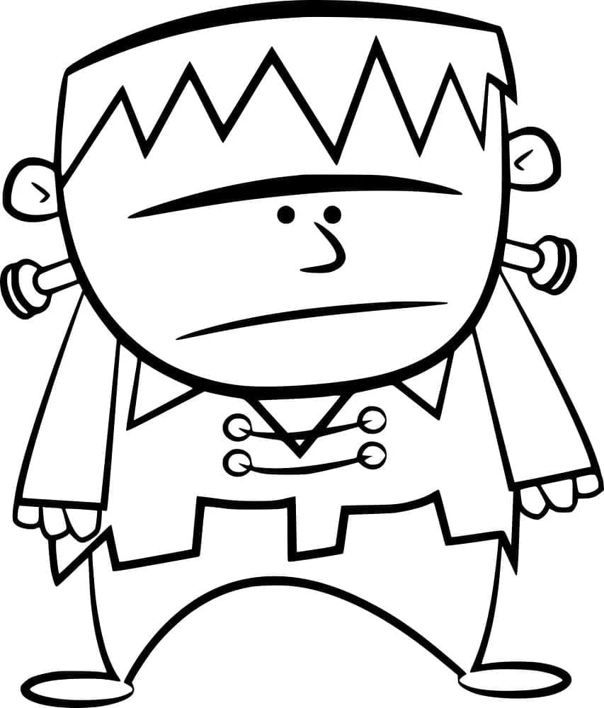 Frankenstein boyama sayfası – çocuk aktivitesi, PDF indir