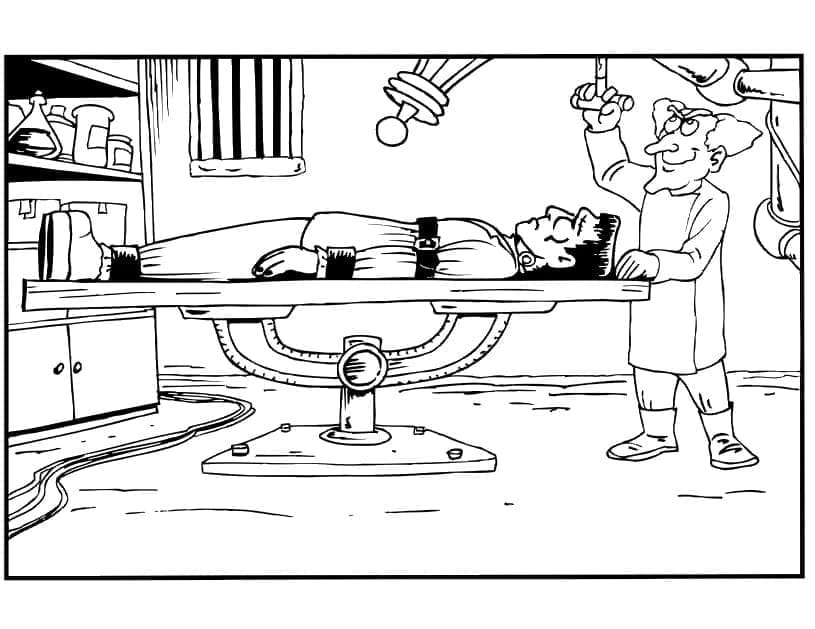 Frankenstein boyama sayfası – keyifli zaman, renkli çizimler