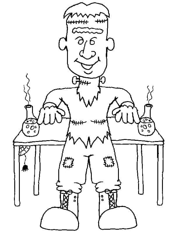 Frankenstein boyama sayfası – yaratıcılığı geliştirir, keyifli zaman