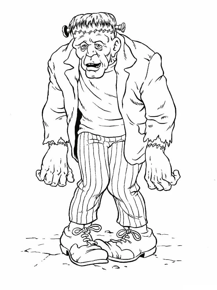 Frankenstein boyama sayfası – eğitici aktivite, yaratıcılık