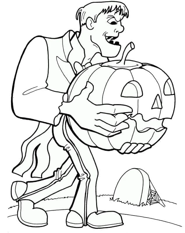 Frankenstein boyama sayfası – keyifli zaman, renkli çizimler