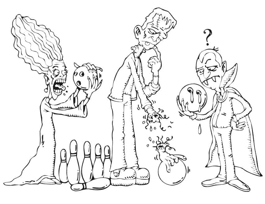 Frankenstein boyama sayfası – evde etkinlik, ücretsiz yazdır