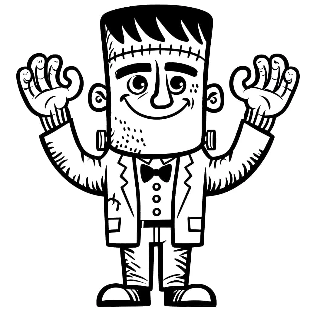 Frankenstein boyama sayfası – sanatsal çalışma, çocuklar için