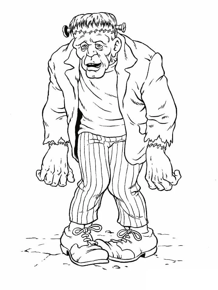 Frankenstein boyama sayfası – kolay boyama, eğitici aktivite