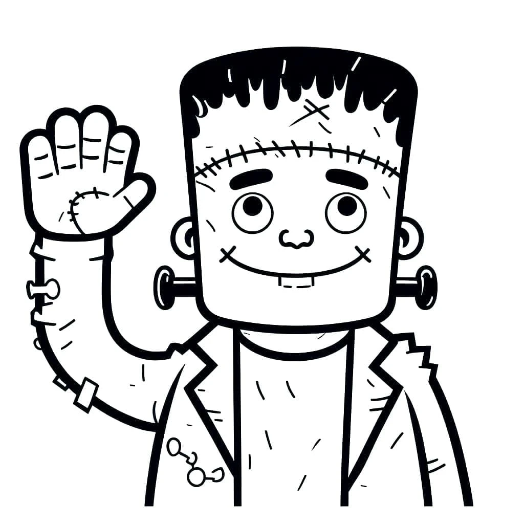 Frankenstein boyama sayfası – eğlenceli etkinlik, el becerilerini geliştirir