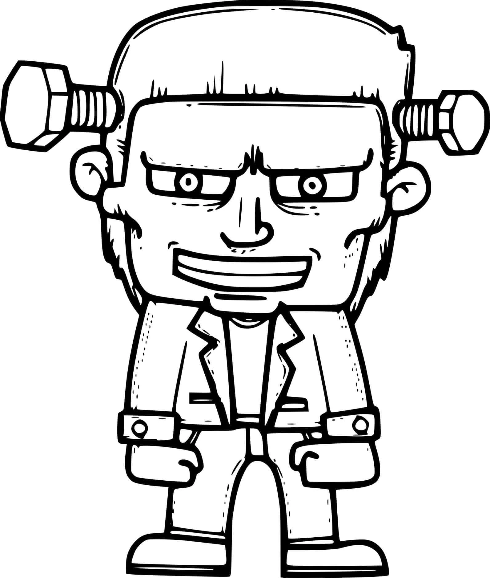 Frankenstein boyama sayfası – kolay boyama, eğitici aktivite