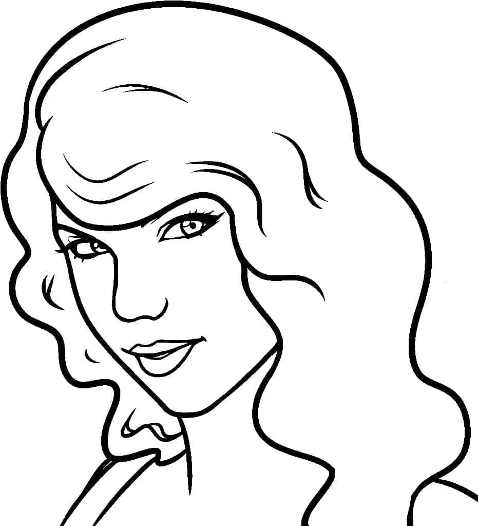 Taylor Swift boyama sayfası #16 – PDF indir, sevimli karakter