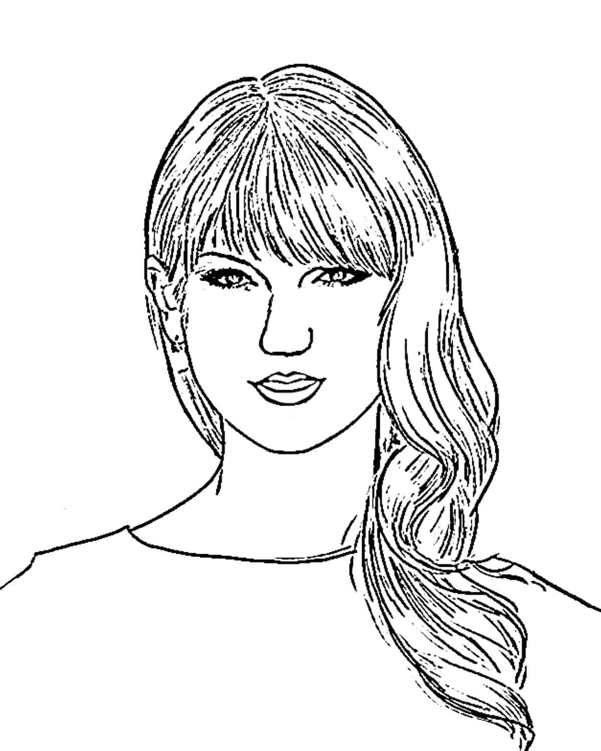 Taylor Swift boyama sayfası #34 – renkli çizimler, dikkat ve odaklanma geliştirir