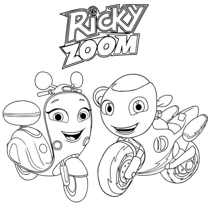 Ricky Zoom boyama sayfası – eğlenceli etkinlik, el becerilerini geliştirir