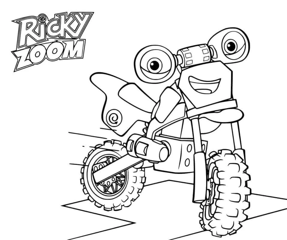 Ricky Zoom boyama sayfası – basit çizim, kolay boyama