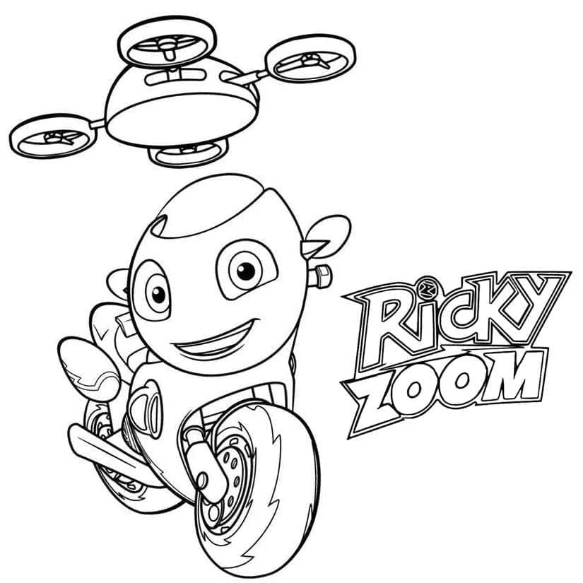 Ricky Zoom boyama sayfası – çocuklar için, çizgi film temalı