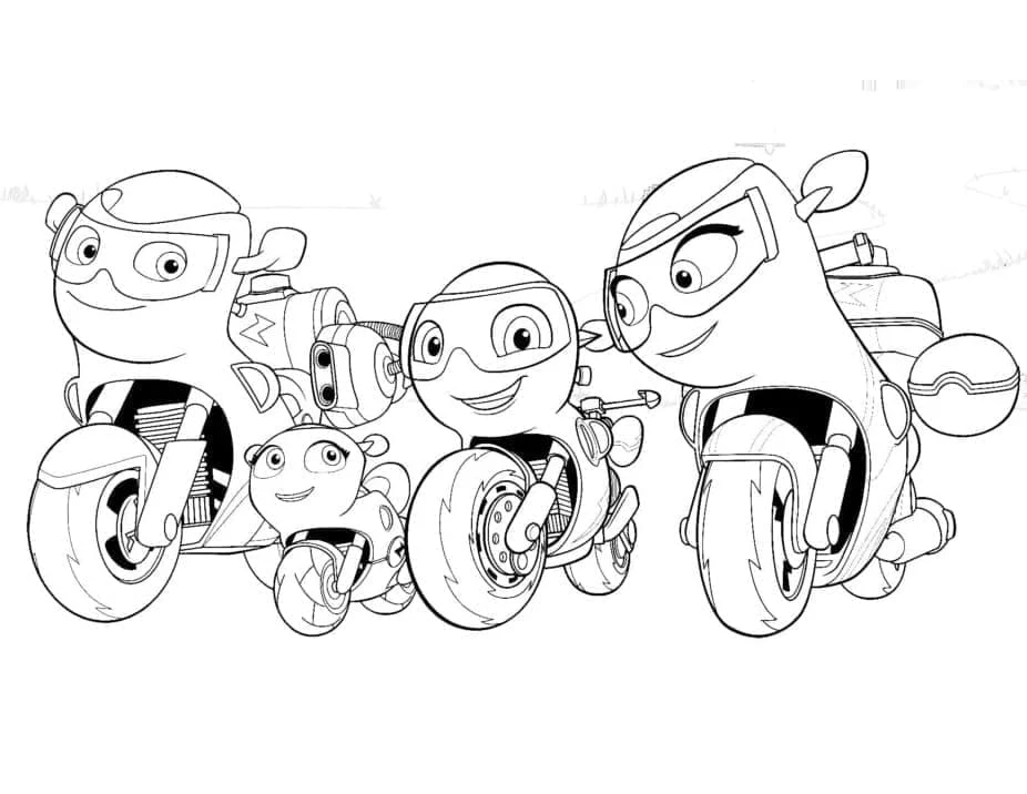 Ricky Zoom boyama sayfası – çocuk aktivitesi, PDF indir