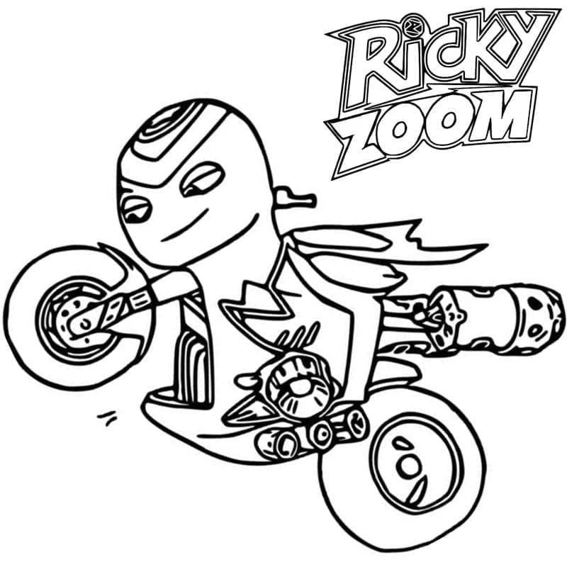 Ricky Zoom boyama sayfası – sanatsal çalışma, çocuklar için