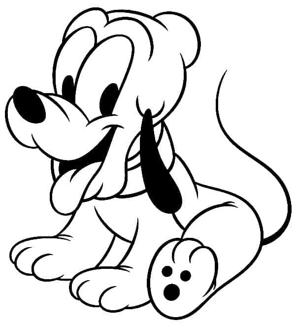 Pluto (Disney) boyama sayfası – boyama etkinliği, çocuk aktivitesi