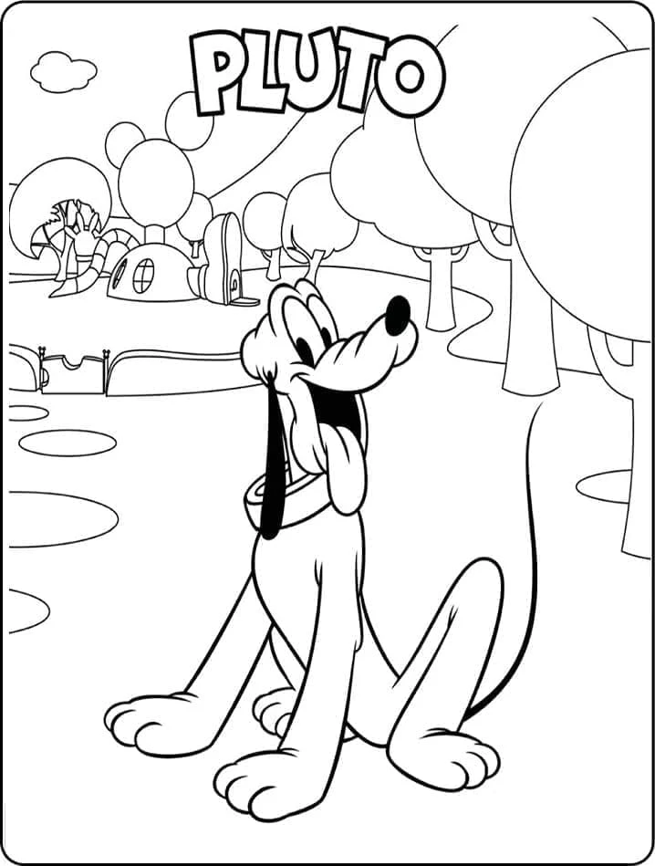 Pluto (Disney) boyama sayfası – eğitici aktivite, yaratıcılık