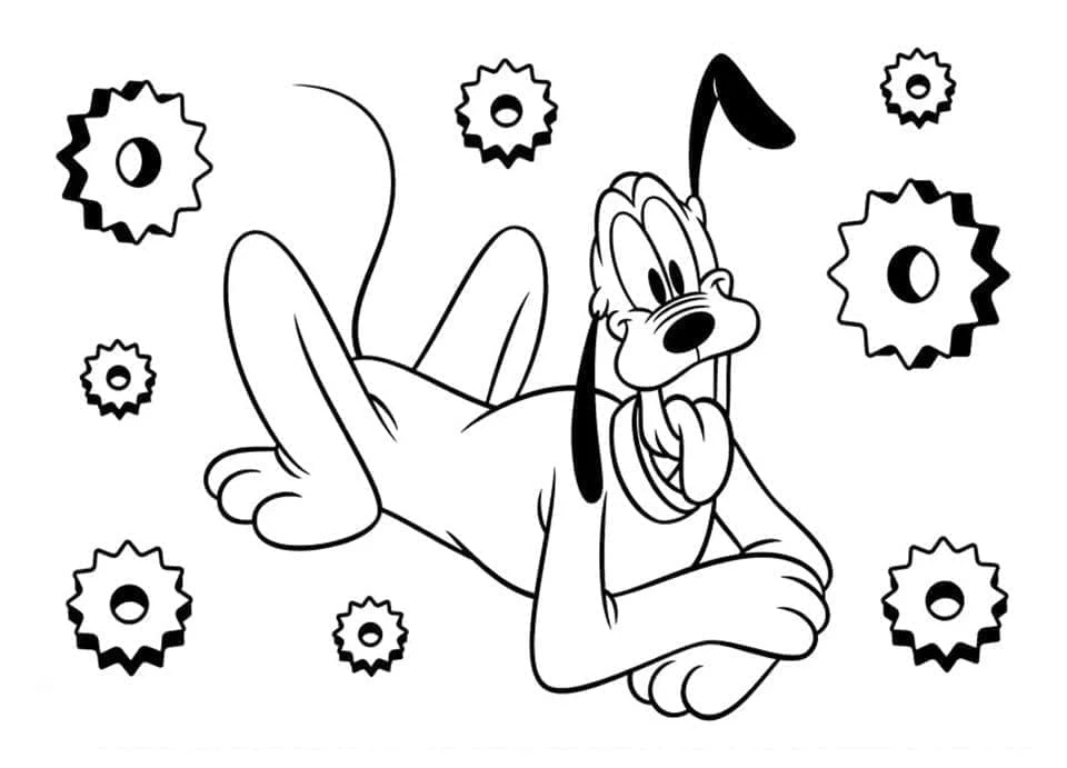 Pluto (Disney) boyama sayfası – keyifli zaman, renkli çizimler