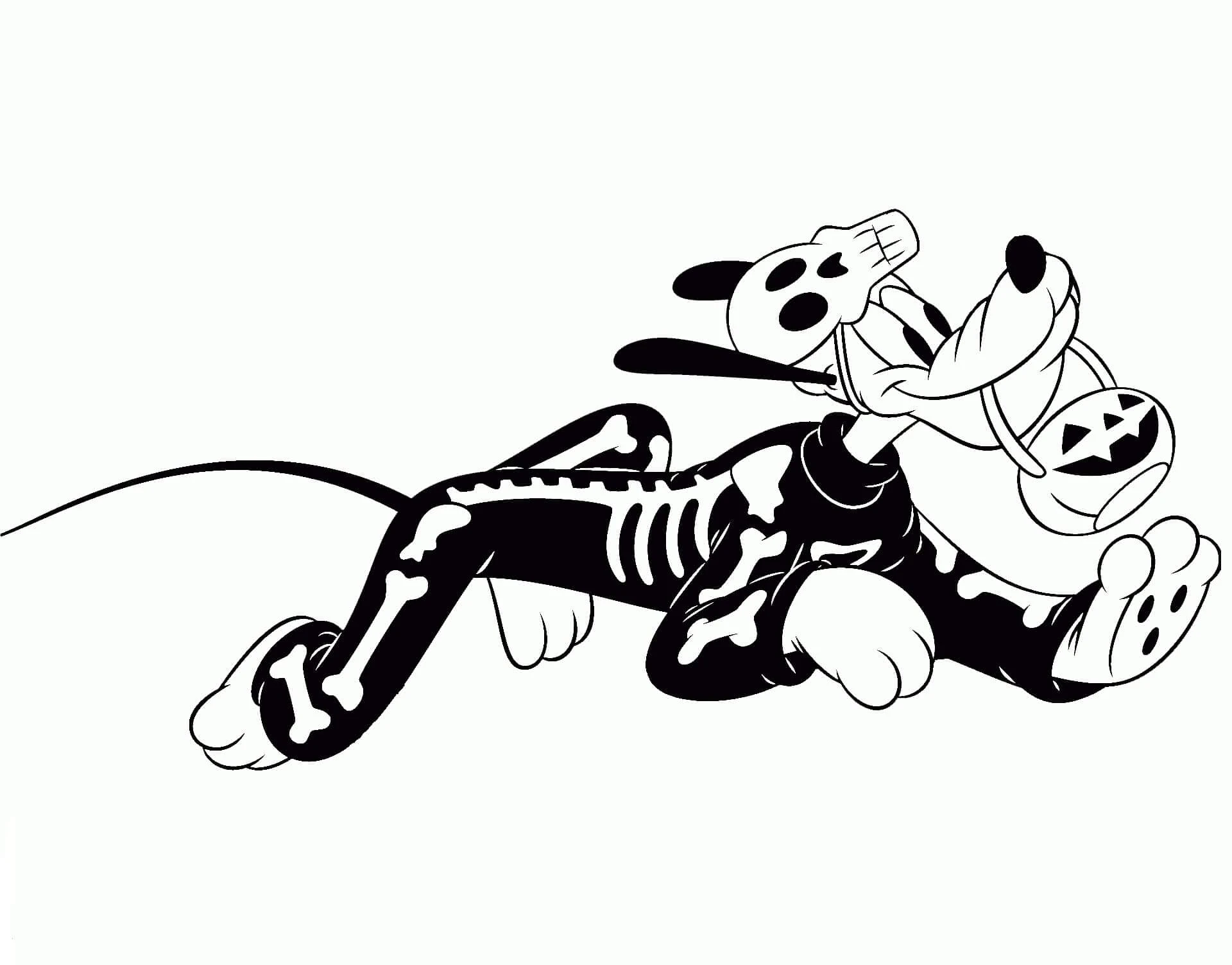 Pluto (Disney) boyama sayfası – basit çizim, kolay boyama