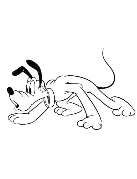 Pluto (Disney) boyama sayfası – PDF indir, sevimli karakter