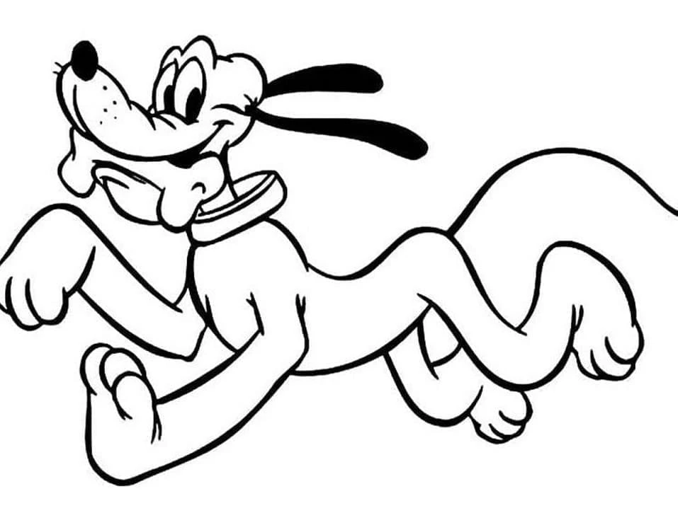 Pluto (Disney) boyama sayfası – eğlenceli etkinlik, el becerilerini geliştirir