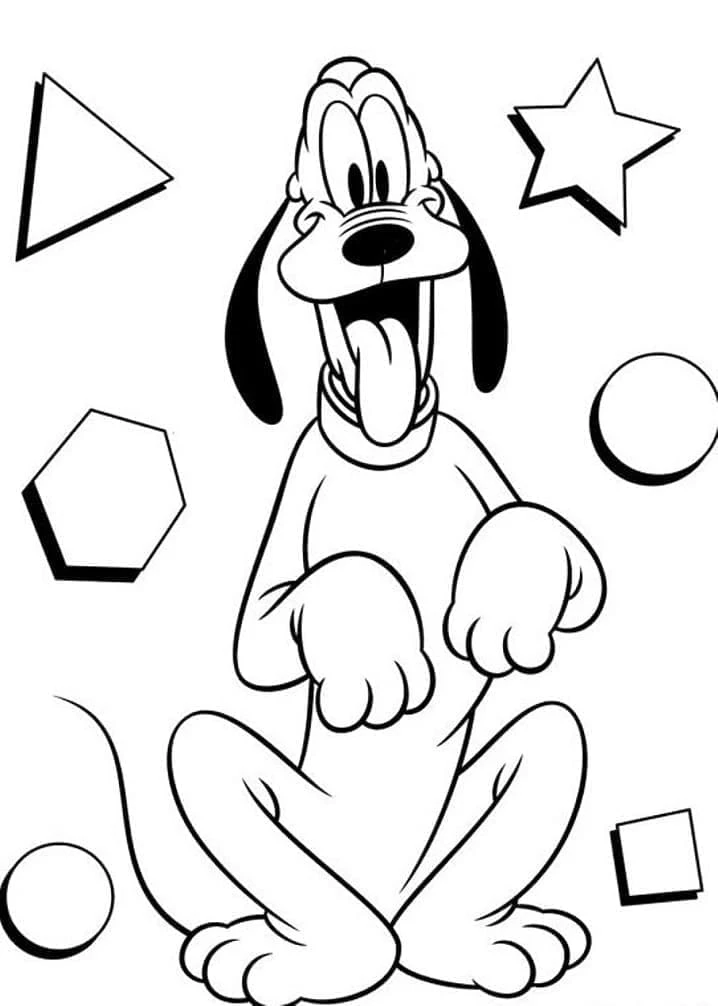 Pluto (Disney) boyama sayfası – çocuklar için, çizgi film temalı