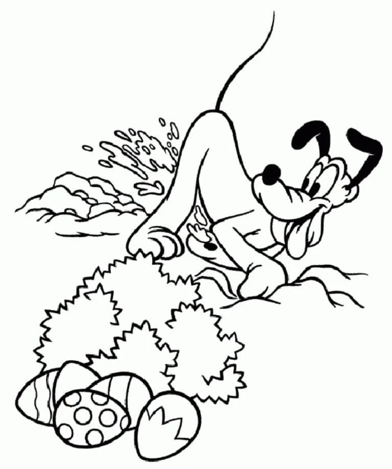 Pluto (Disney) boyama sayfası – keyifli zaman, renkli çizimler