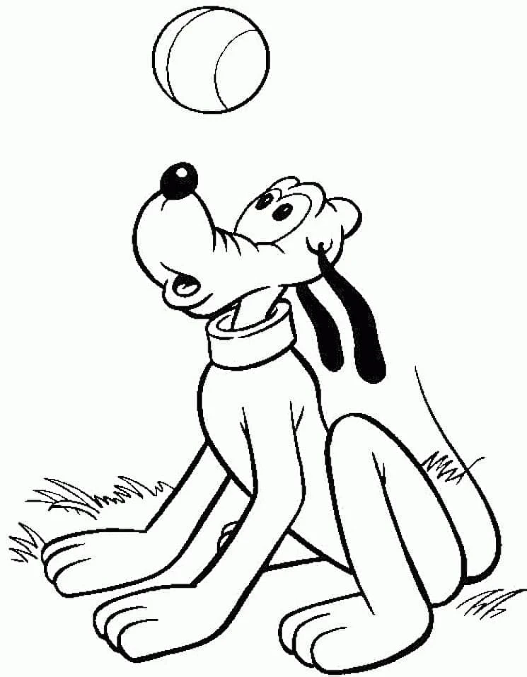 Pluto (Disney) boyama sayfası – eğlenceli etkinlik, el becerilerini geliştirir