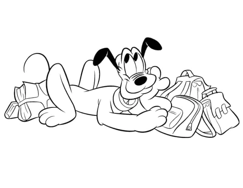Pluto (Disney) boyama sayfası – okul öncesi, evde etkinlik