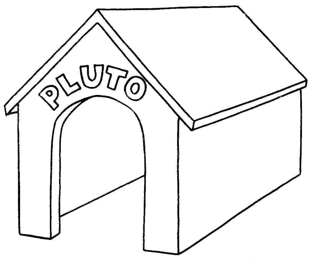 Pluto (Disney) boyama sayfası – çizgi film temalı, basit çizim