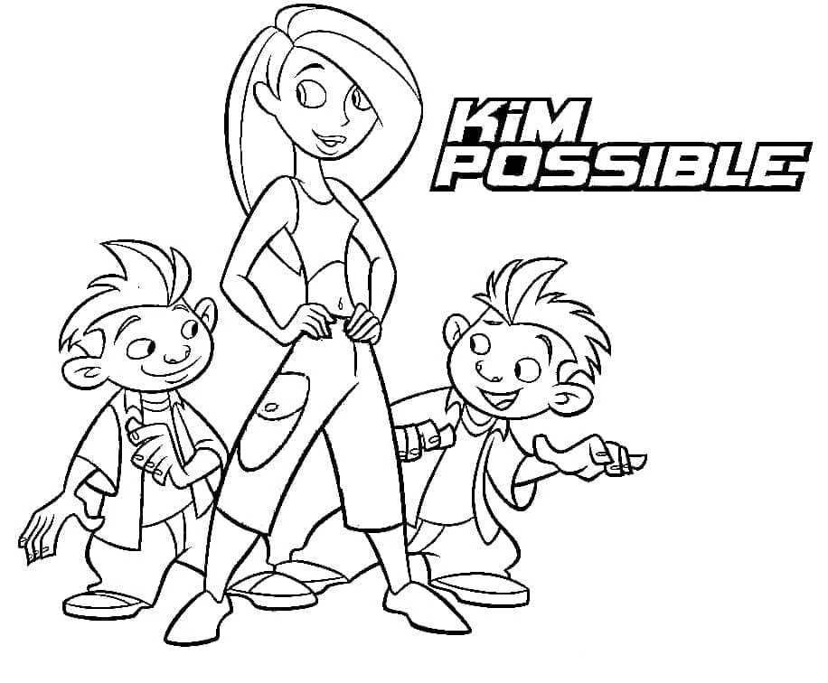 Kim Possible boyama sayfası – eğitici aktivite, yaratıcılık