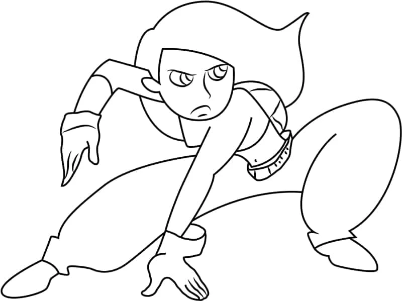 Kim Possible boyama sayfası – sanatsal çalışma, çocuklar için