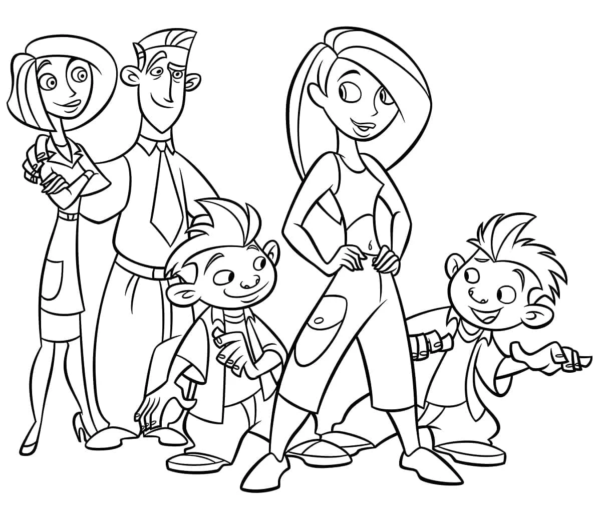 Kim Possible boyama sayfası – boyama çalışması, yaratıcılığı geliştirir