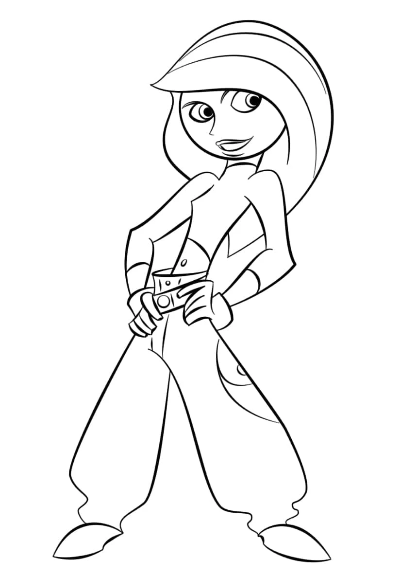 Kim Possible boyama sayfası – ücretsiz yazdır, boyama etkinliği