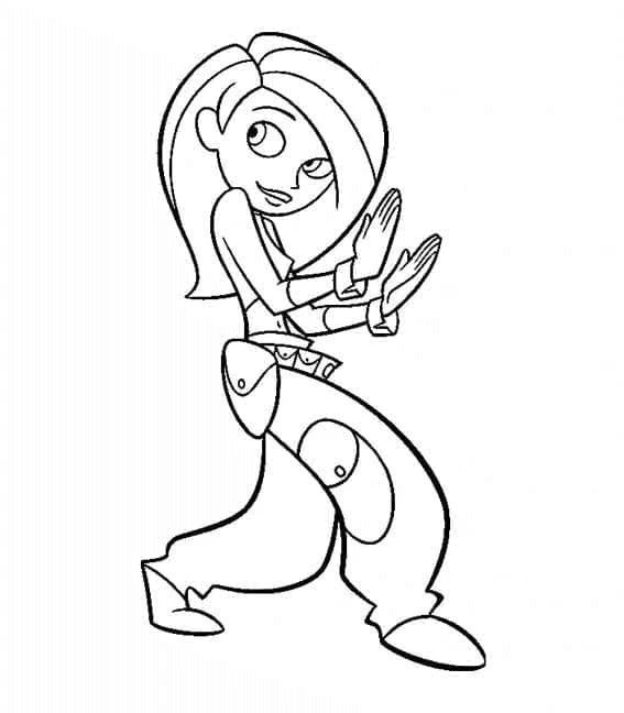 Kim Possible boyama sayfası – PDF indir, sevimli karakter