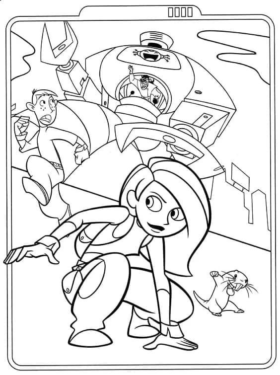 Kim Possible boyama sayfası – çocuklar için, çizgi film temalı