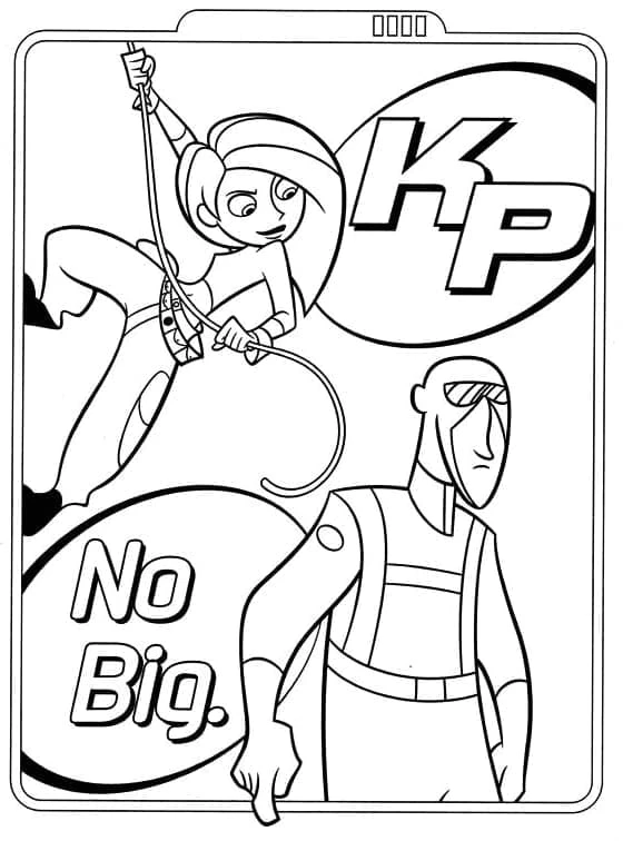 Kim Possible boyama sayfası – boyama etkinliği, çocuk aktivitesi
