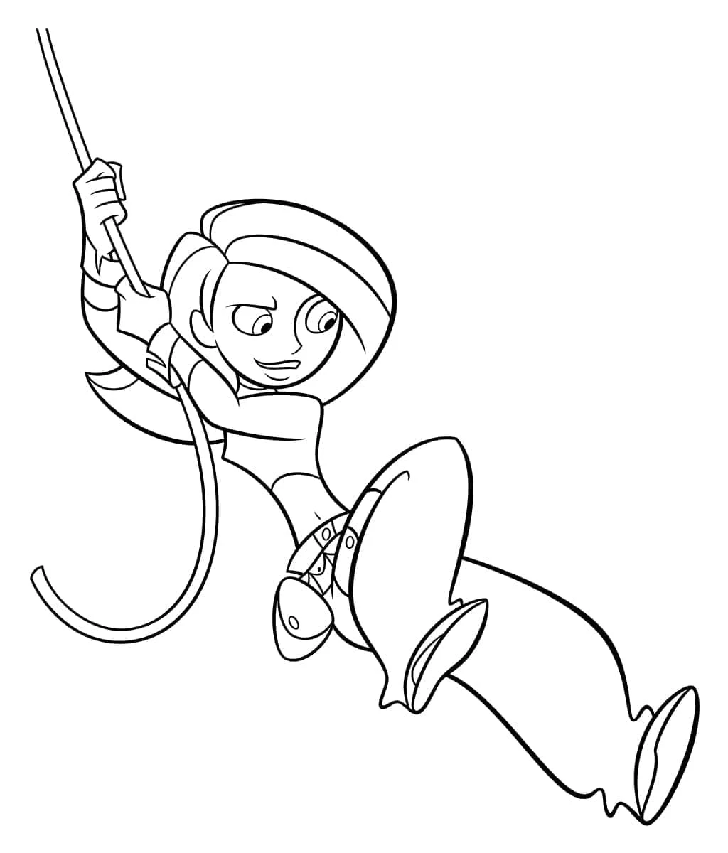 Kim Possible boyama sayfası – boyama çalışması, yaratıcılığı geliştirir