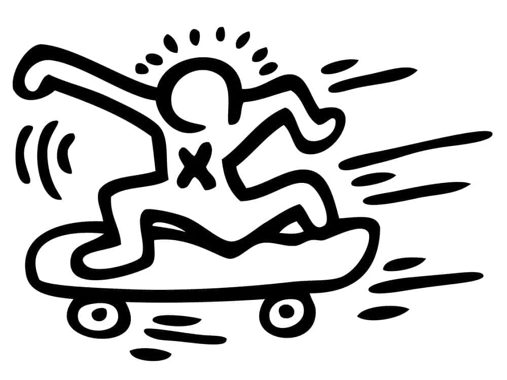 Keith Haring boyama sayfası – evde etkinlik, ücretsiz yazdır