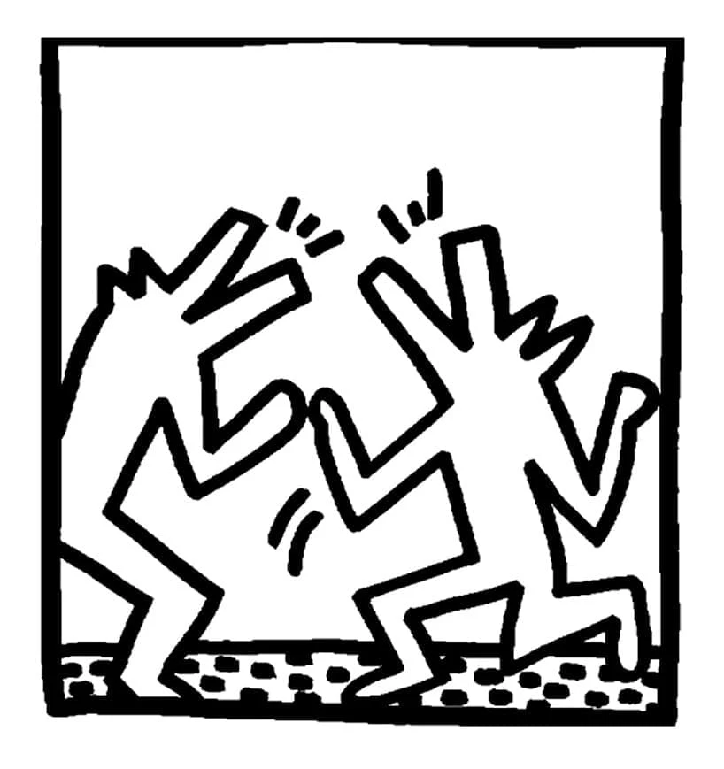 Keith Haring boyama sayfası – boyama çalışması, yaratıcılığı geliştirir