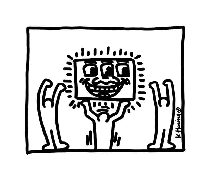 Keith Haring boyama sayfası – kolay boyama, eğitici aktivite