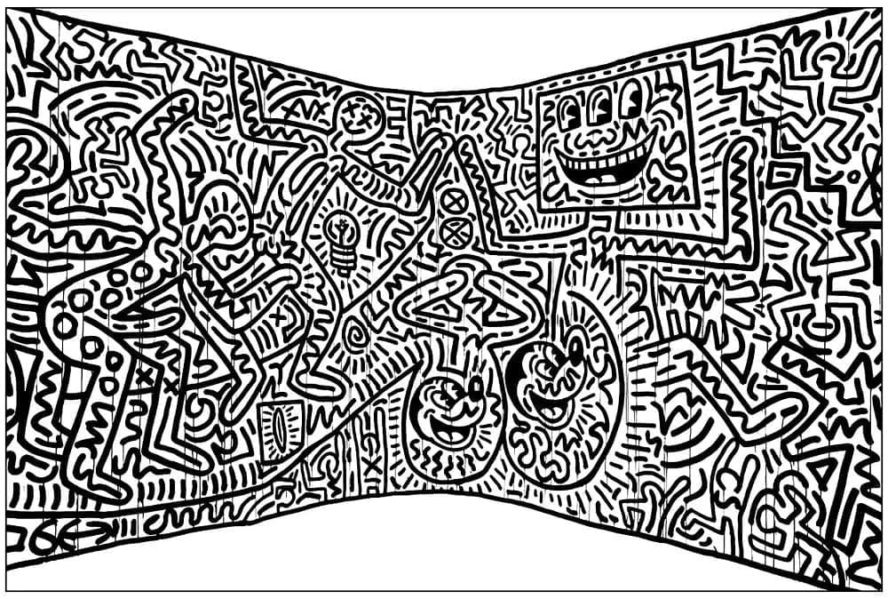 Keith Haring boyama sayfası – eğlenceli etkinlik, el becerilerini geliştirir