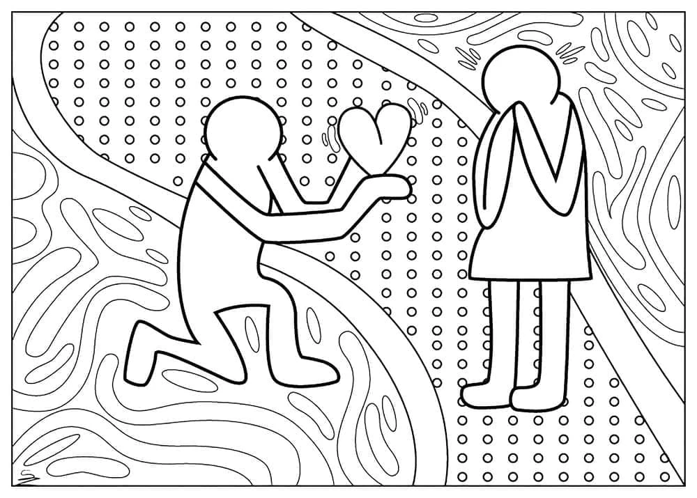 Keith Haring boyama sayfası – okul öncesi, evde etkinlik