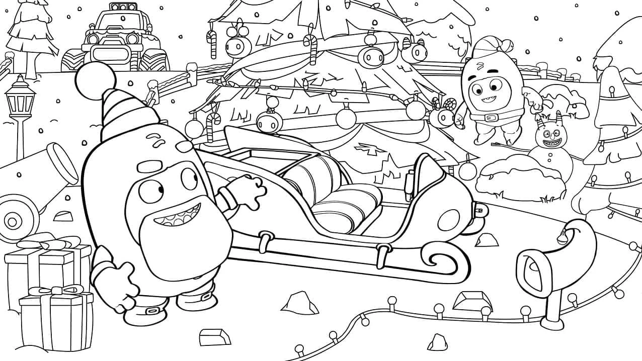 Oddbods boyama sayfası – sanatsal çalışma, çocuklar için