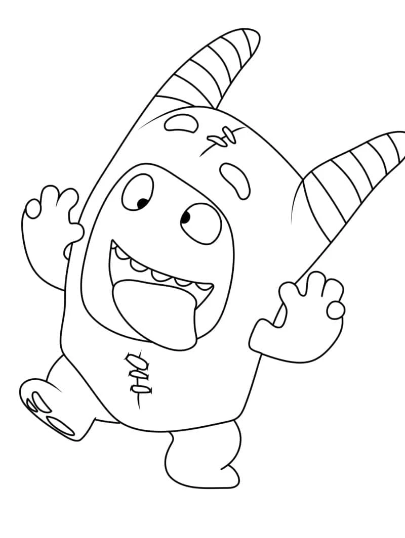Oddbods boyama sayfası – basit çizim, kolay boyama